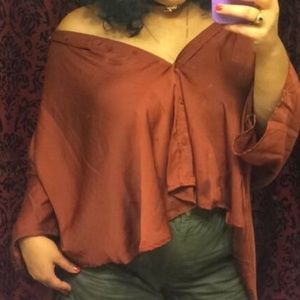 Copper batwing blouse
